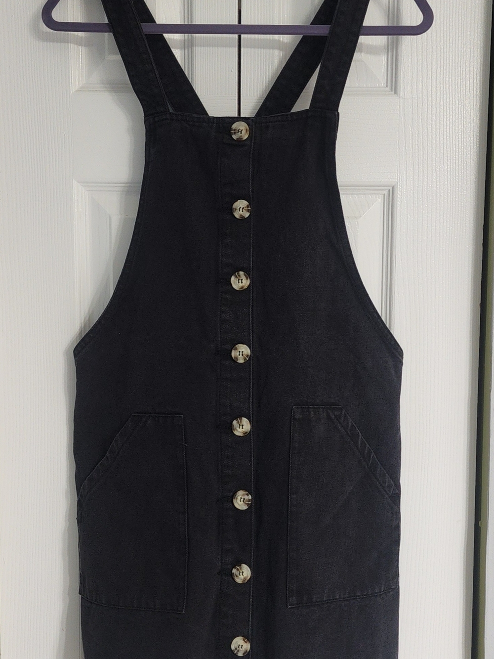 Adam Levine Black Denim Pinafore